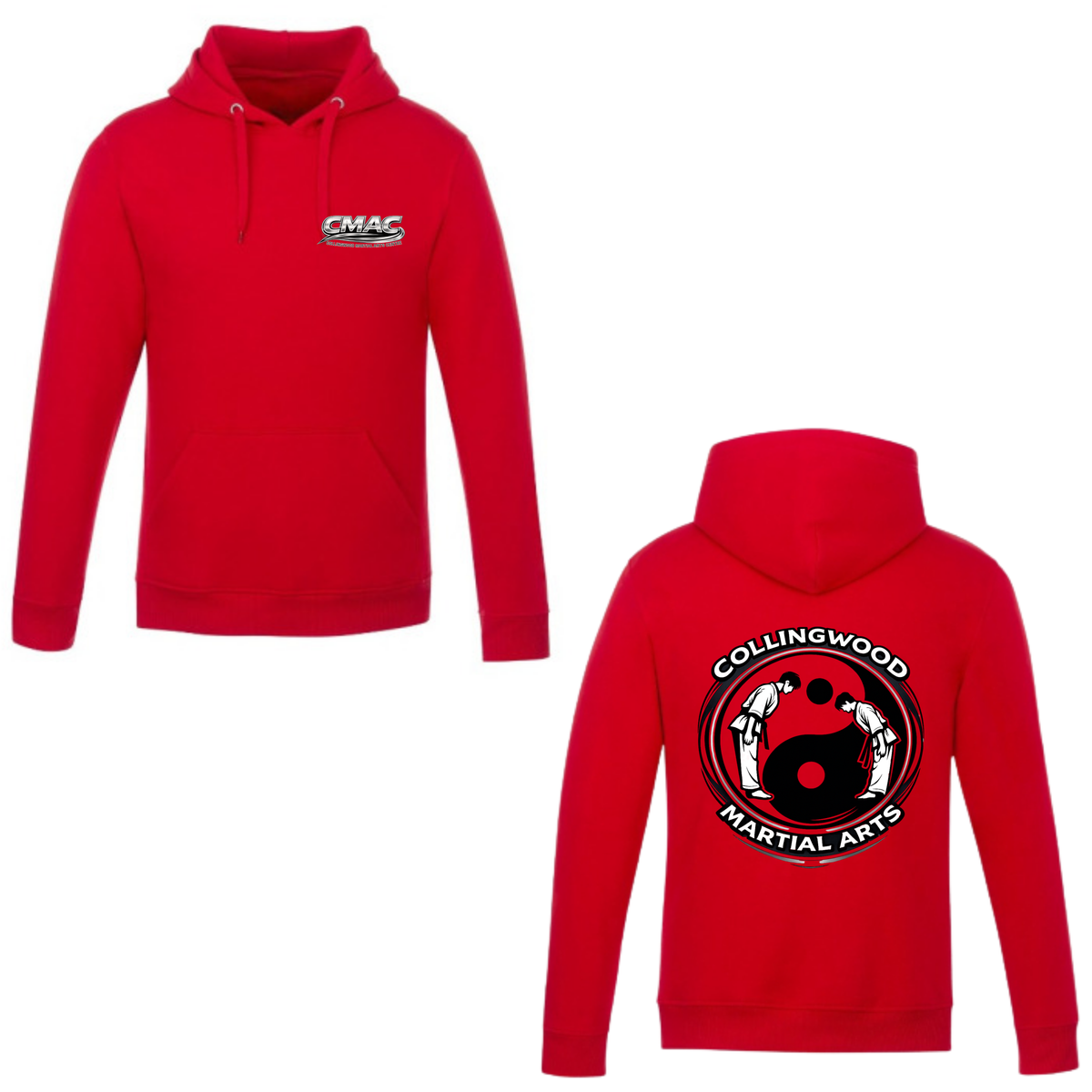 CMAC Hooded Sweatshirt - Mini Dual Logo /  Non-Personalized - Red