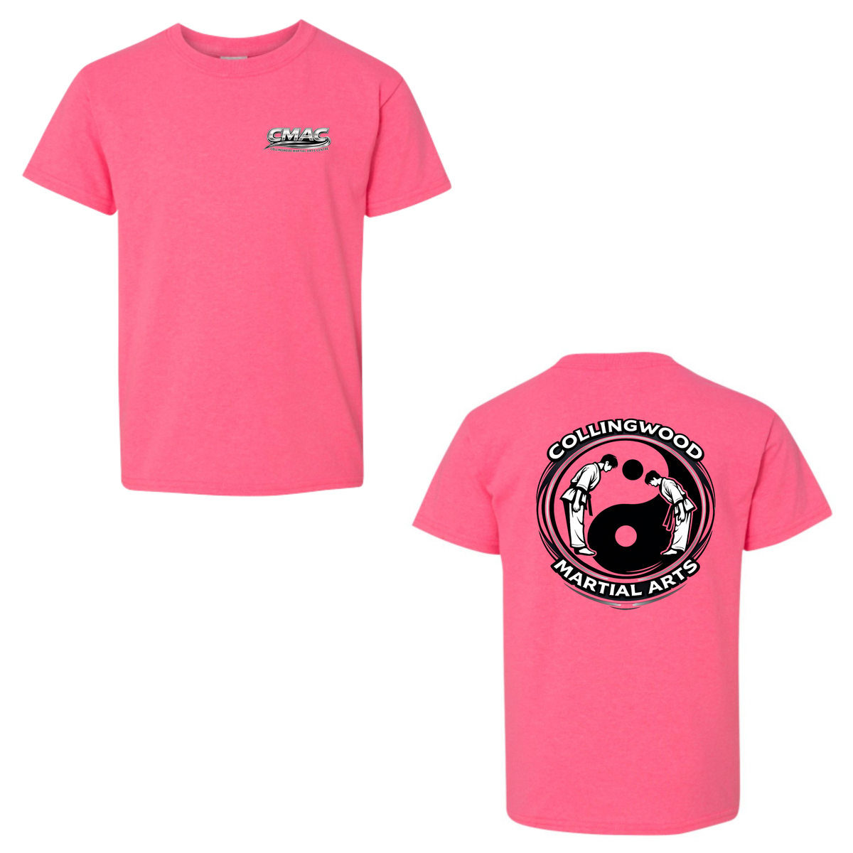 CMAC Short Sleeve Shirt - Mini Dual Logo / Neon Pink