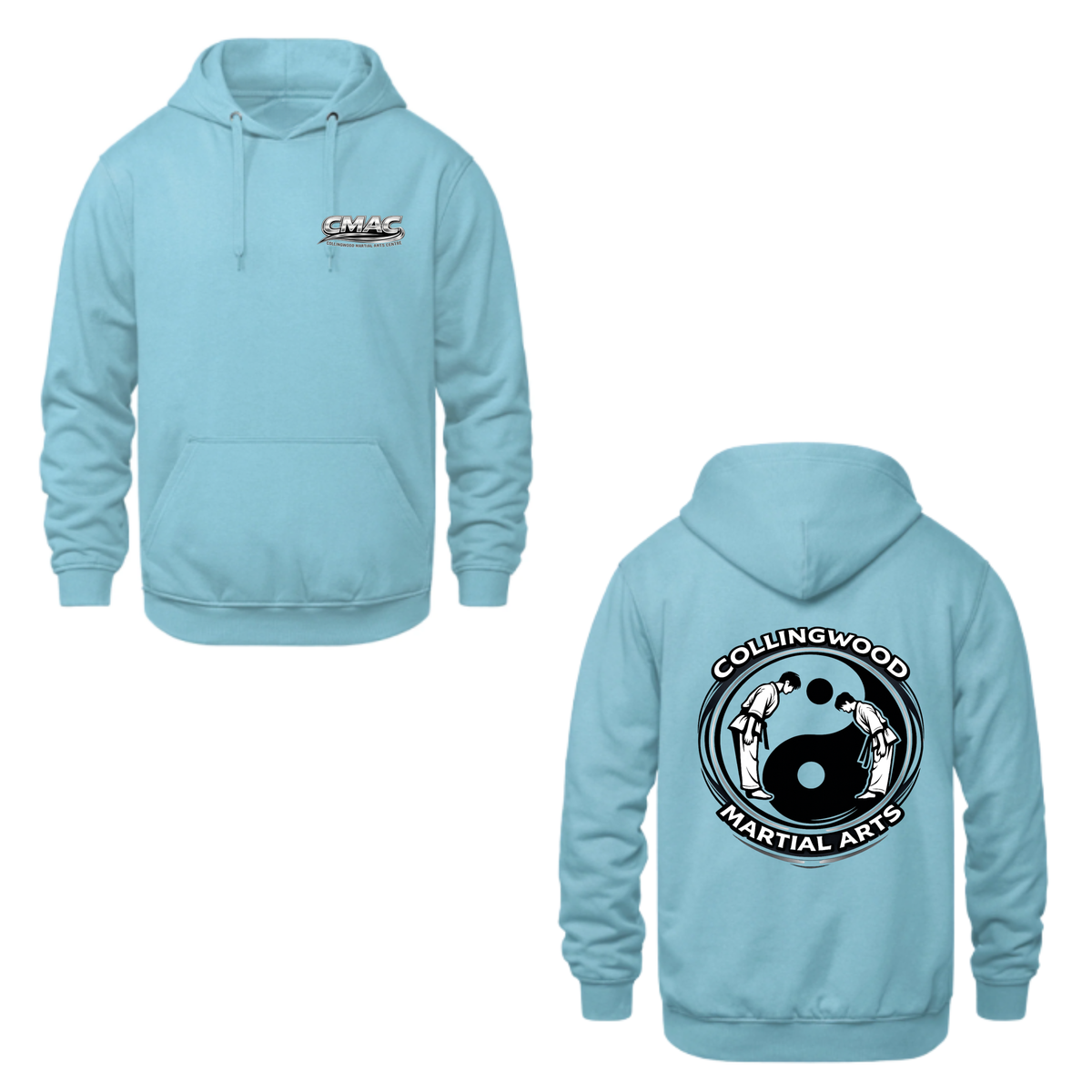 CMAC Hooded Sweatshirt - Mini Dual Logo /  Non-Personalized - Light Blue