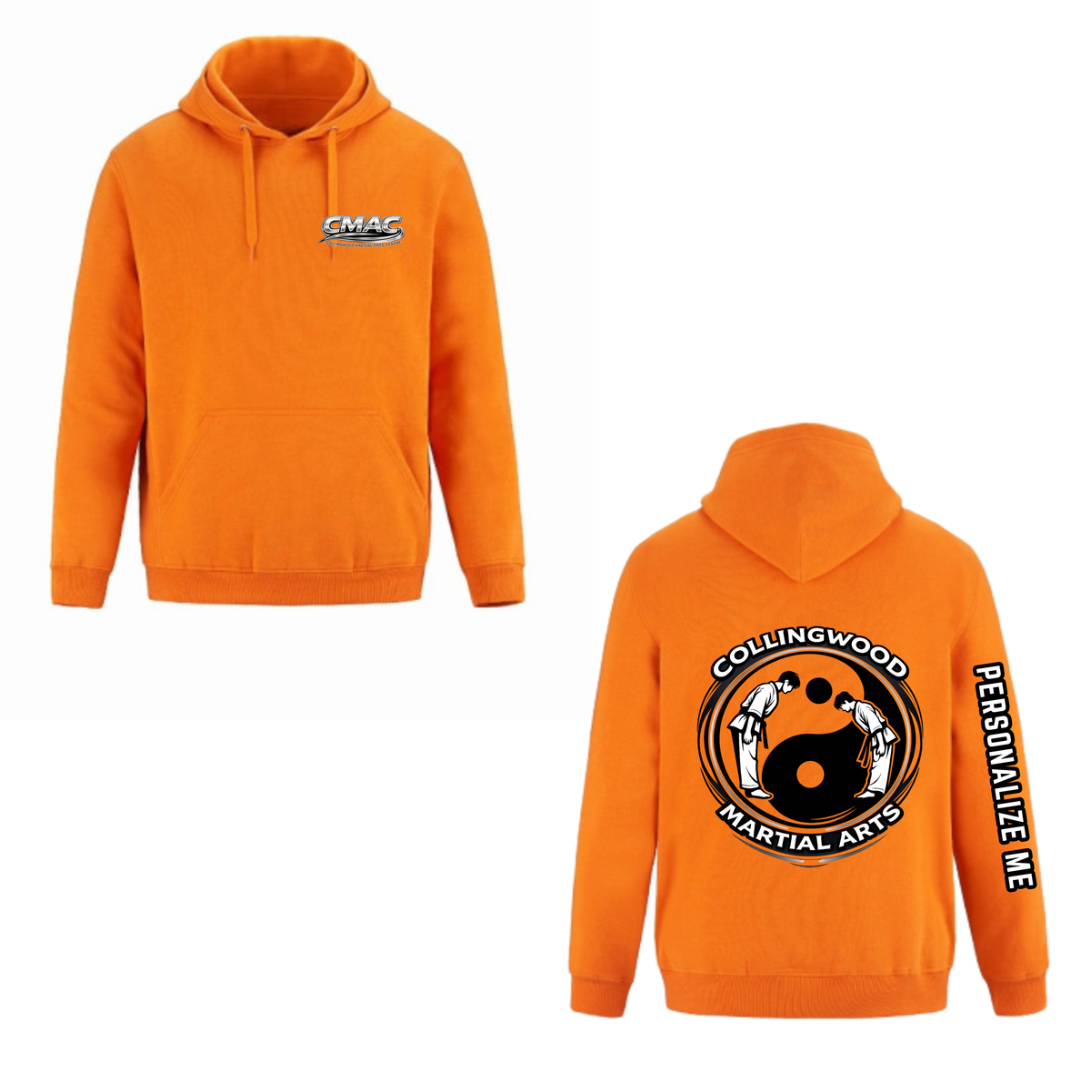 CMAC Hooded Sweatshirt - Mini Dual Logo /  Personalized - Orange