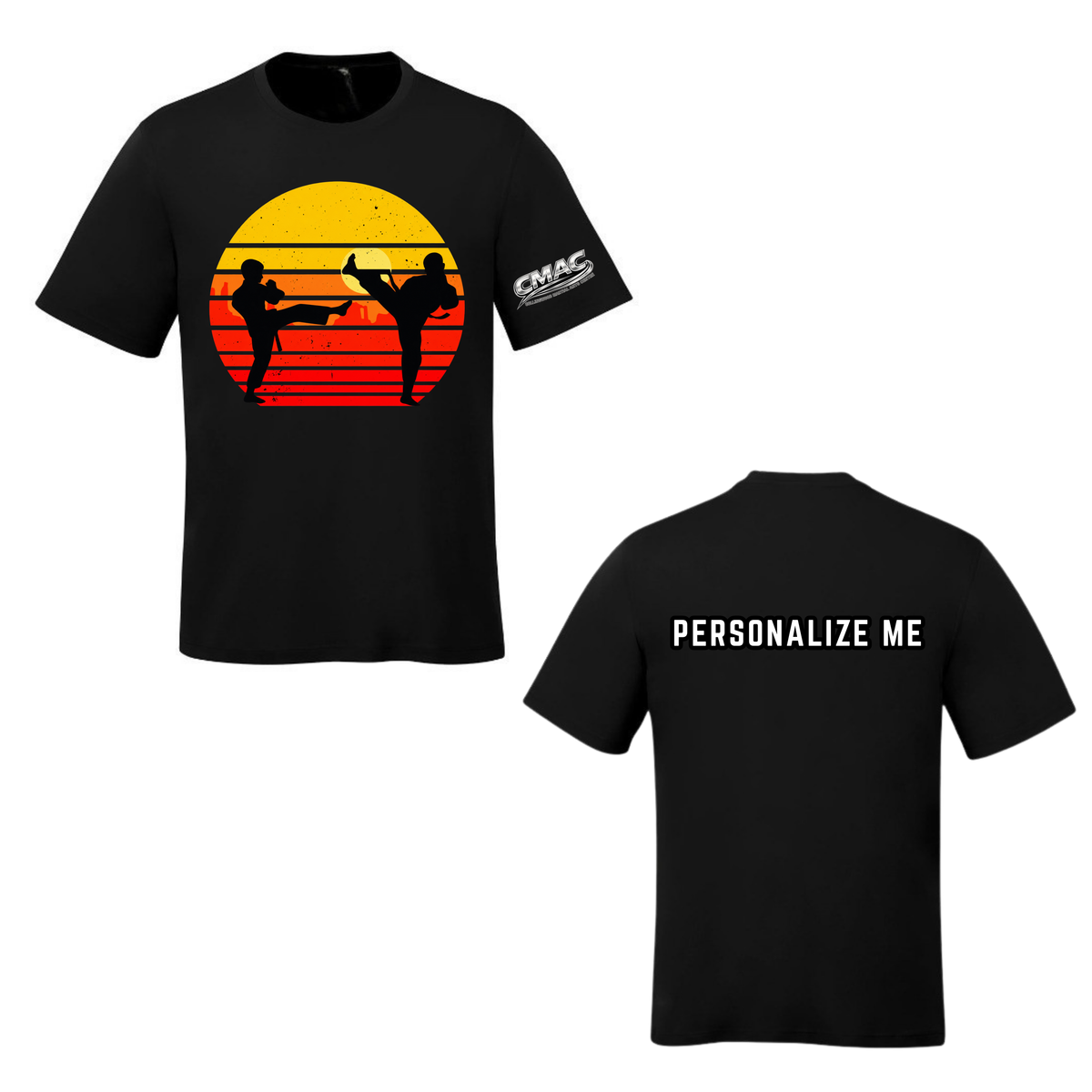 CMAC Golden Silhouette Martial Arts Short Sleeve Shirt - Black