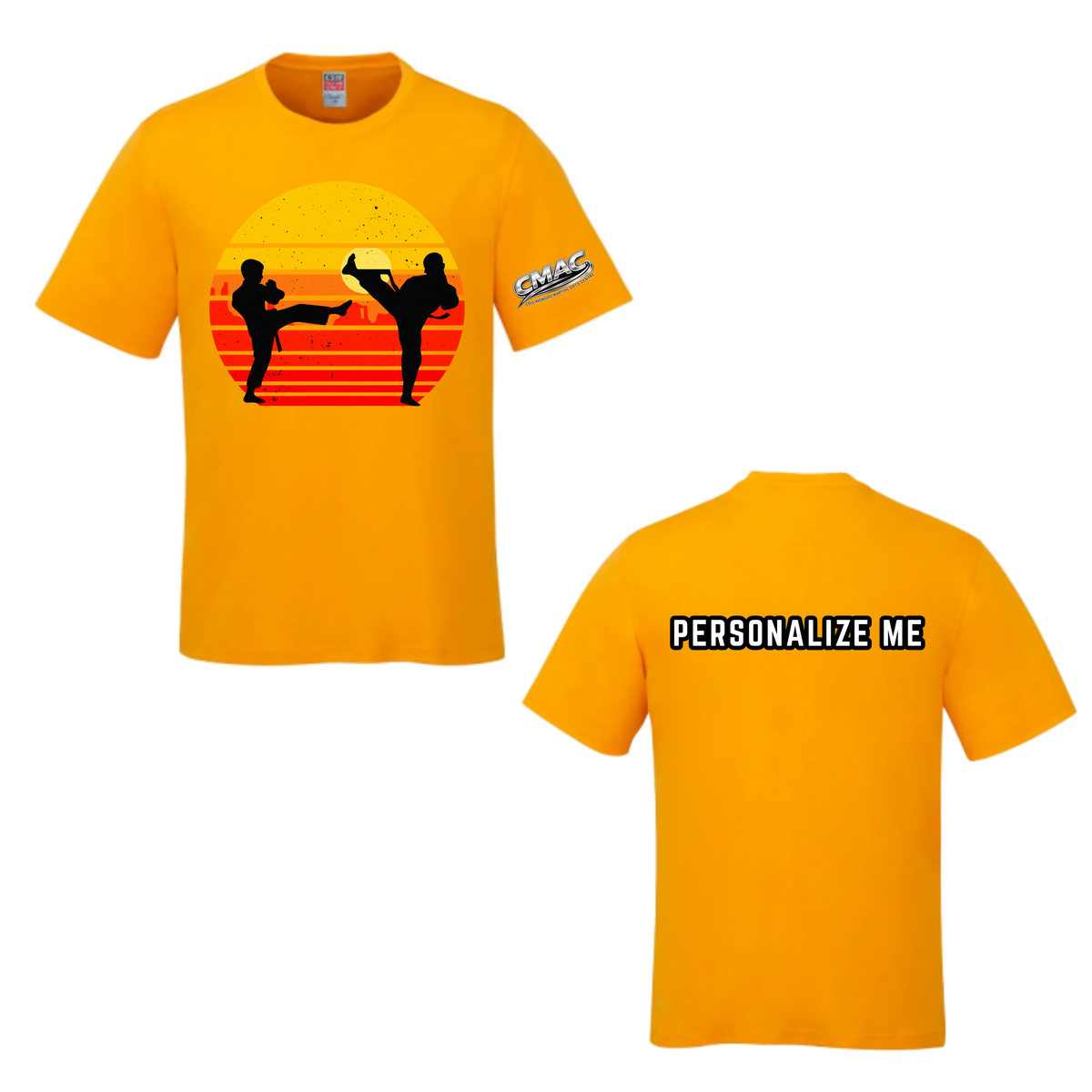 CMAC Golden Silhouette Martial Arts Short Sleeve Shirt - Gold