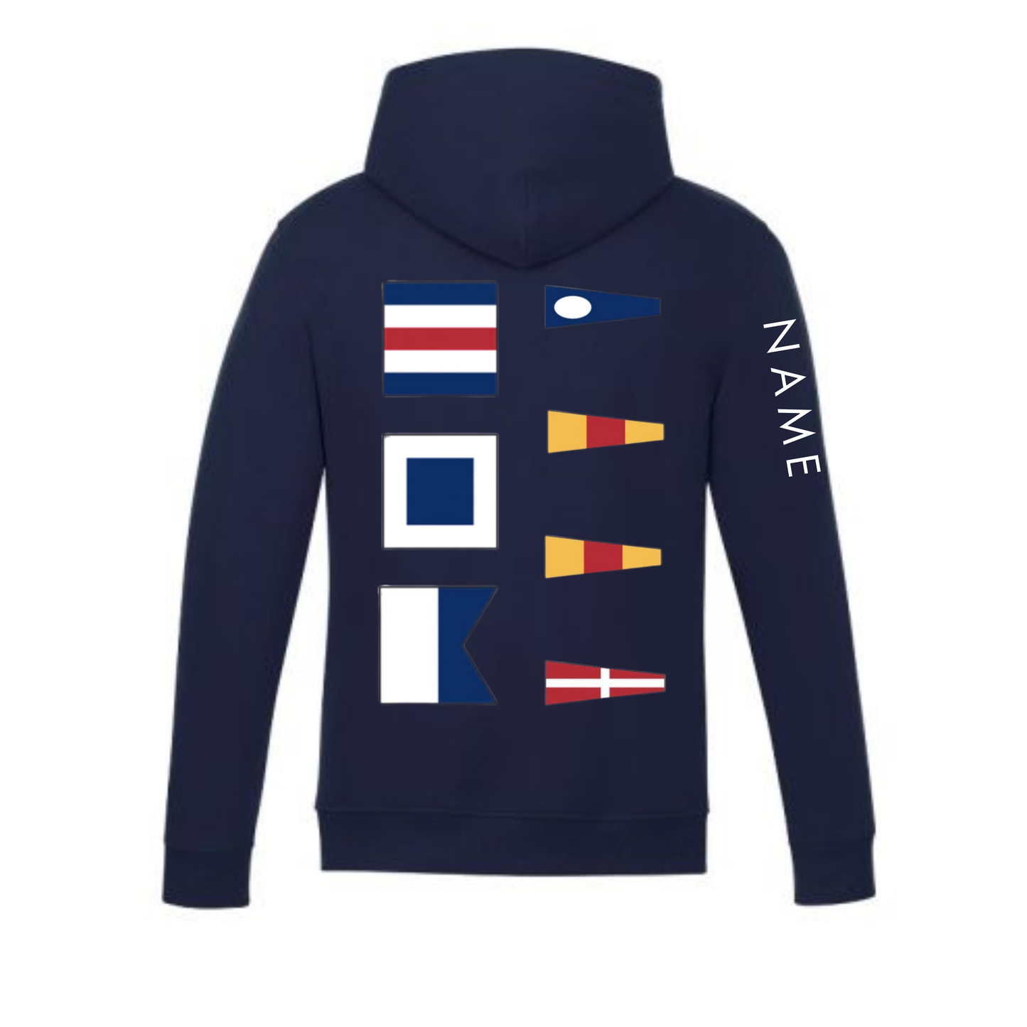 CSA 2004 Nautical Flags Small Logo Hooded Sweatshirt - Navy / White
