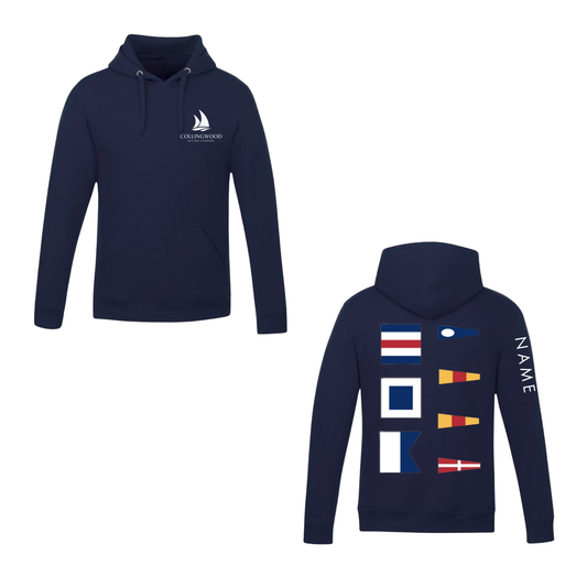 CSA 2004 Nautical Flags Small Logo Hooded Sweatshirt - Navy / White