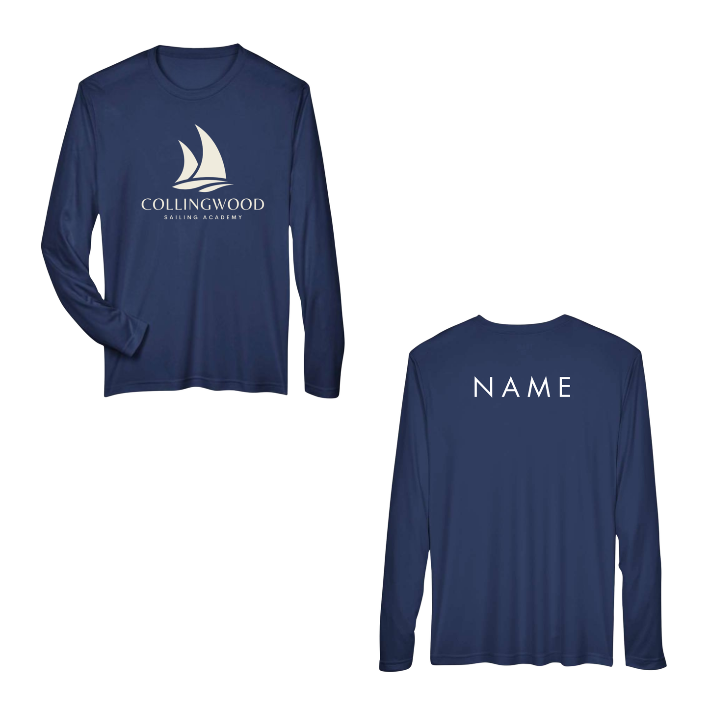 CSA Large Logo Quick Dry Long Sleeve Shirt - Navy / White