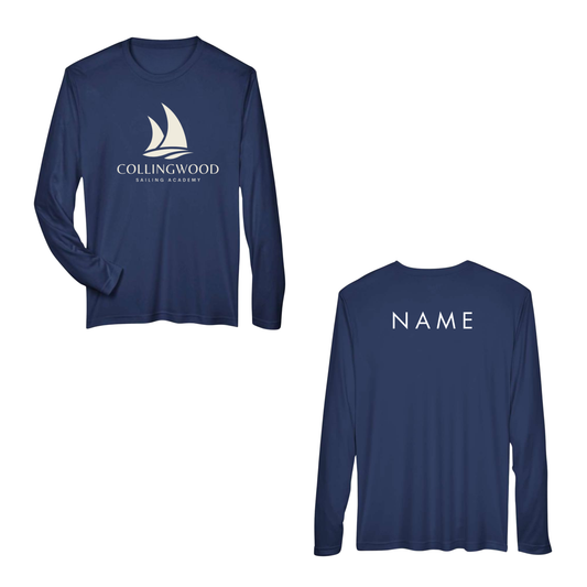 CSA Large Logo Quick Dry Long Sleeve Shirt - Navy / White