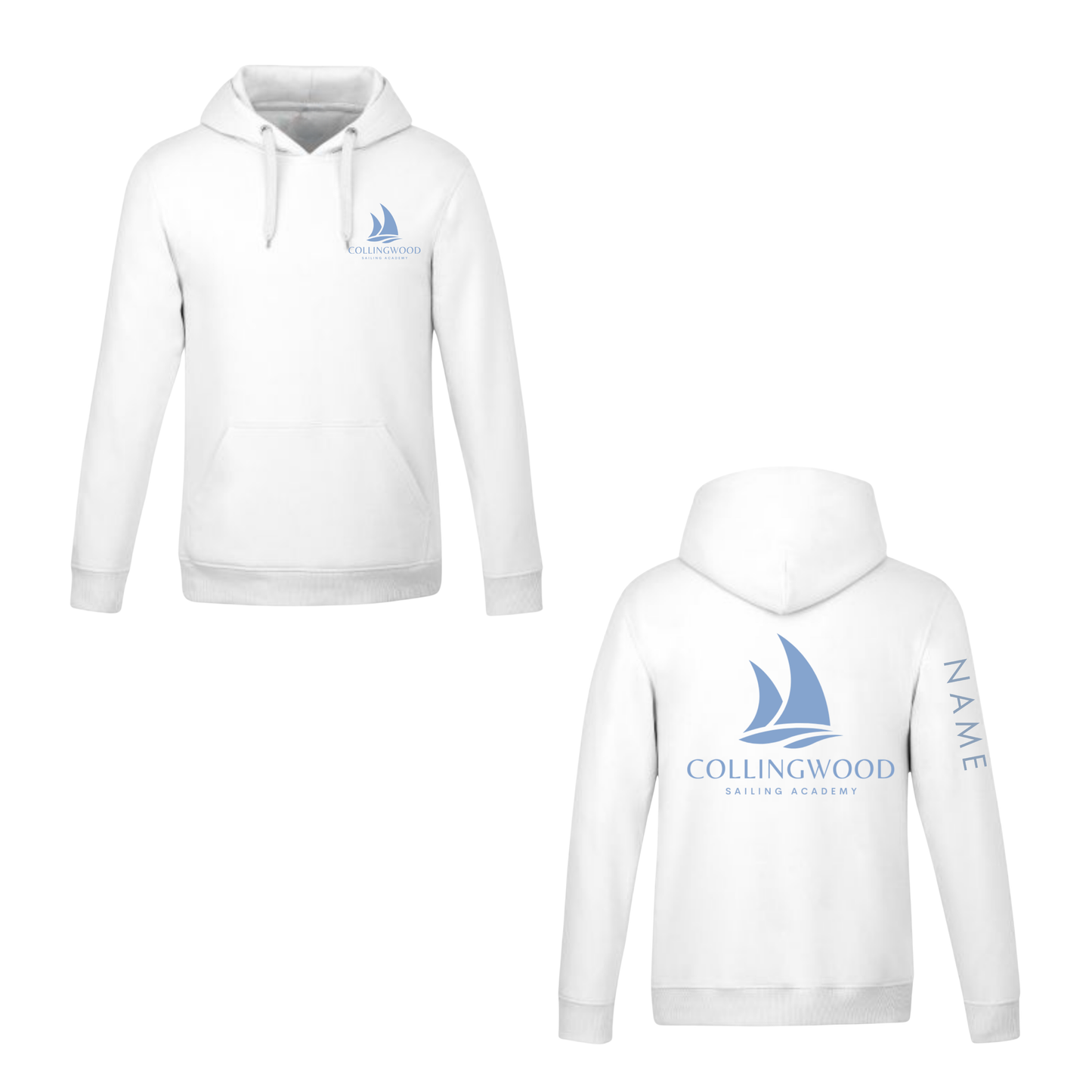 CSA Hooded Sweatshirt - White / Light Blue