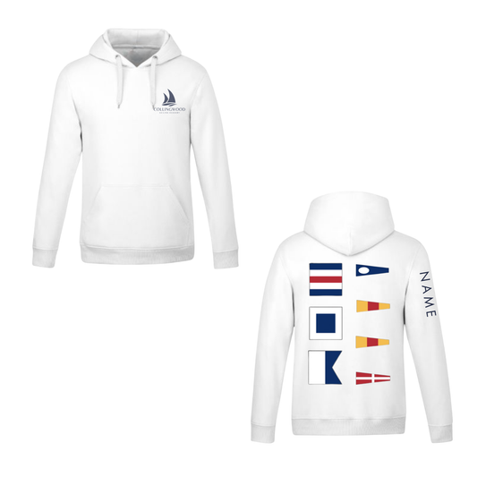 CSA 2004 Nautical Flags Small Logo Hooded Sweatshirt - White / Navy