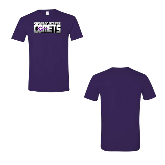 Cameron Street Comets Crewneck Tee - Purple / Large Purple Logo