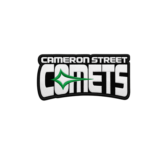 Iron on Patch - Cameron Street Comets / Green Logo ( 3.75" x 1.63")