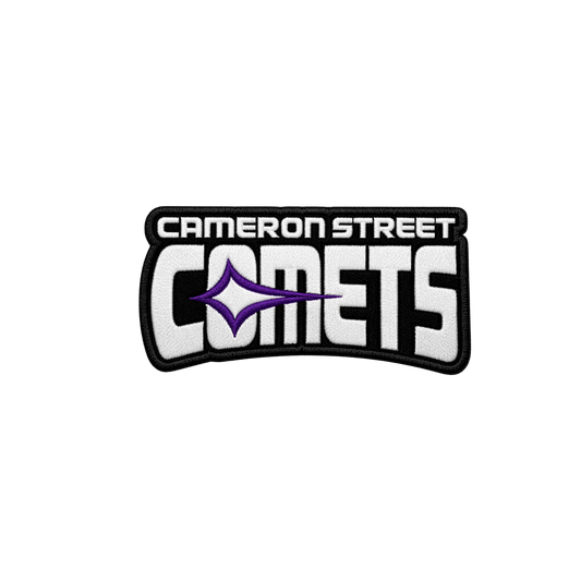Iron on Patch - Cameron Street Comets / Purple Logo ( 3.75" x 1.63")