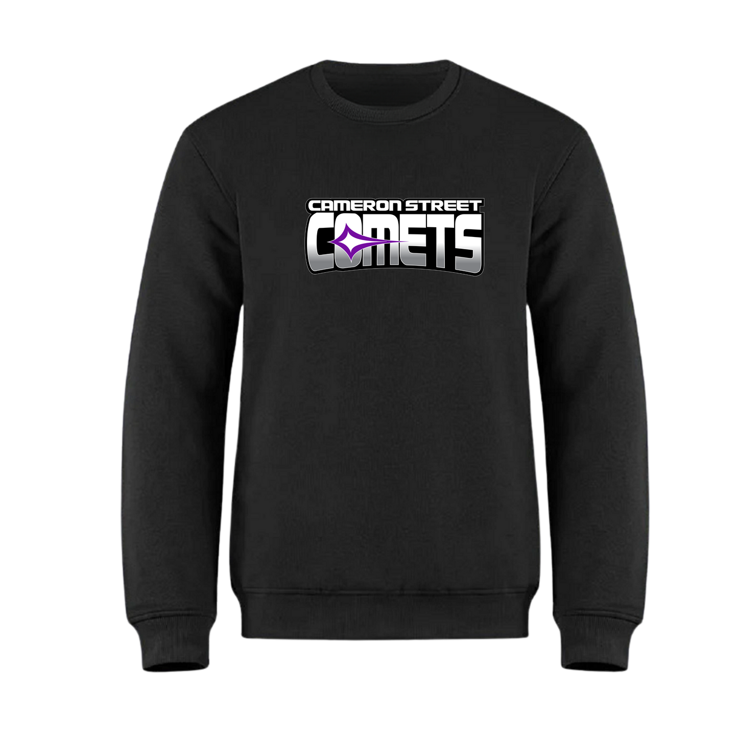 Cameron Street Comets Crewneck Sweatshirt - Black / Large Purple Logo