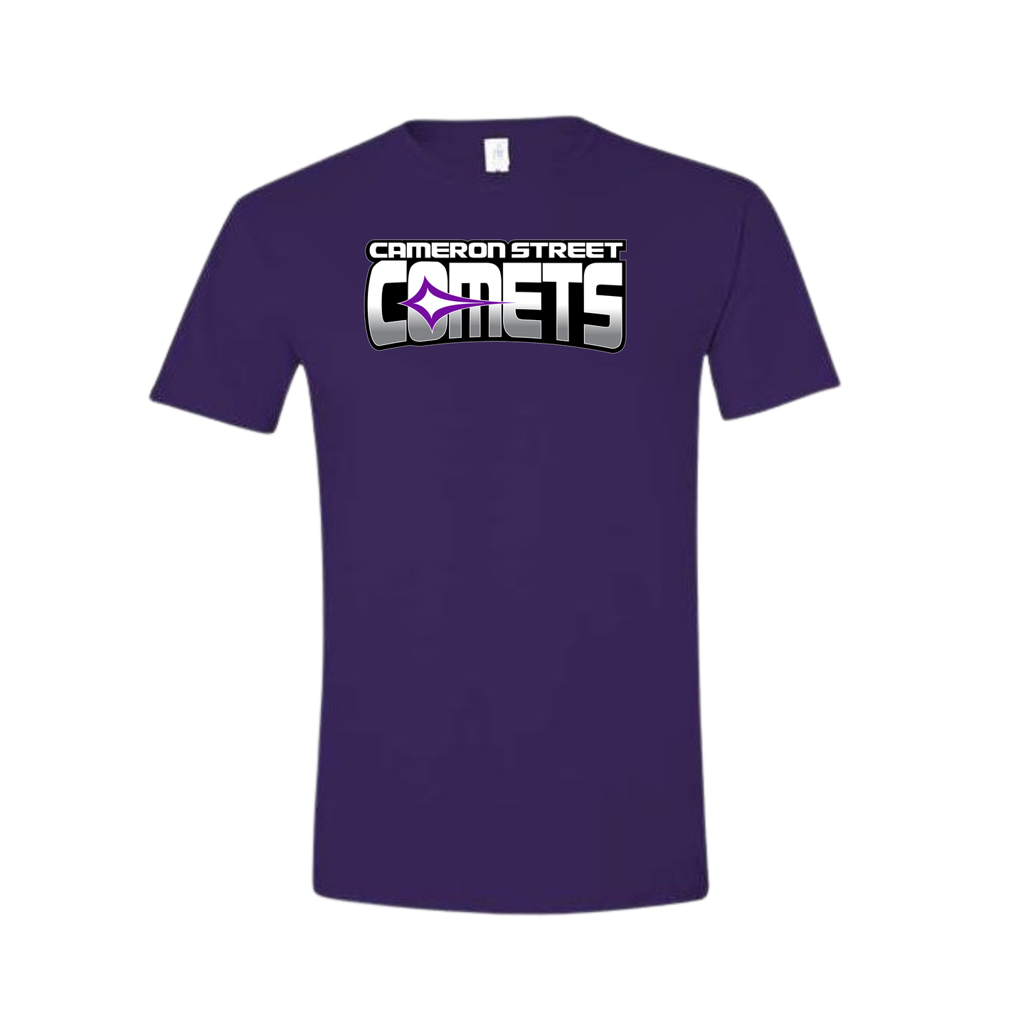 Cameron Street Comets Crewneck Tee - Purple / Large Purple Logo
