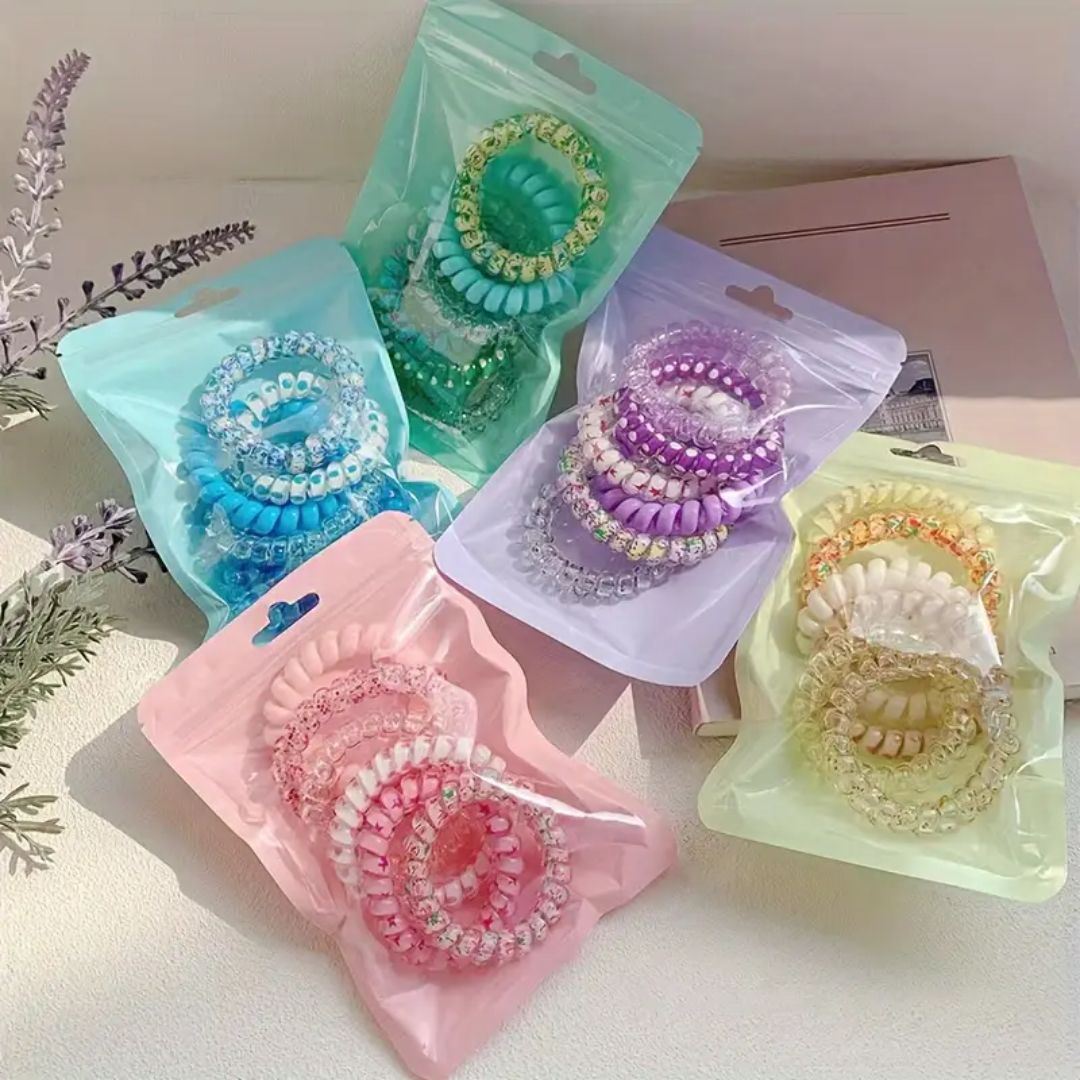 Candyland Spiral Hair Ties - 6 Pack