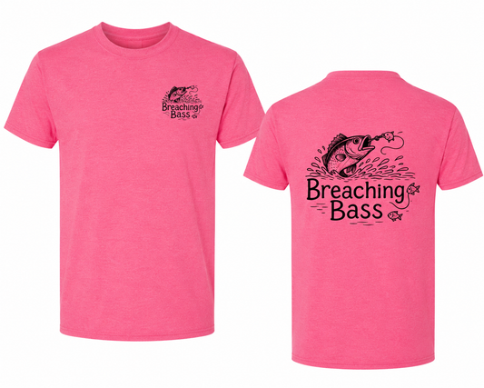 Breaching Bass Dual Logo T-Shirt - Safety Pink