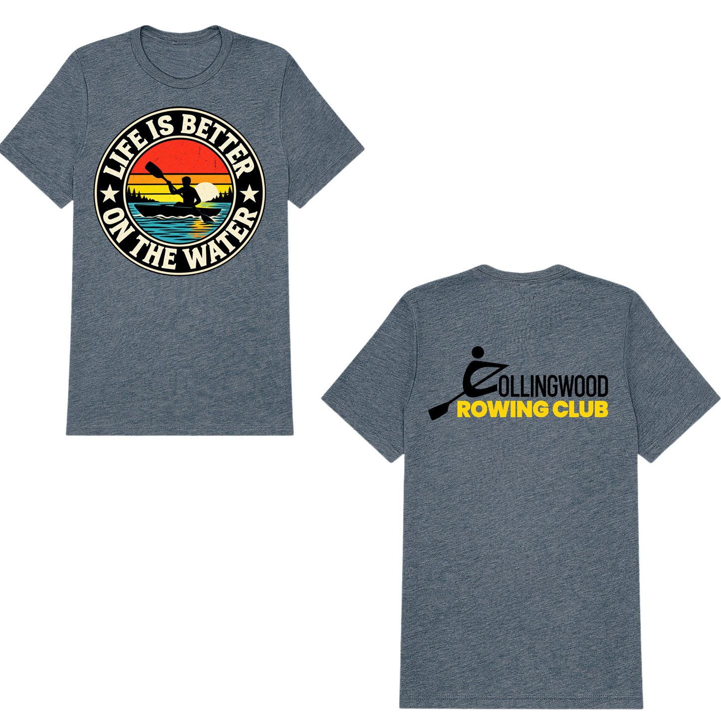 Collingwood Rowing Club Life Is Better on the Water Unisex Triblend Tee - Steel Blue