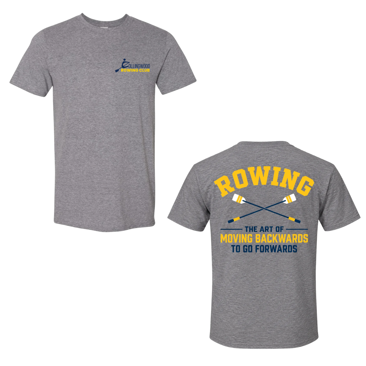 Collingwood Rowing Club – The Art of Moving Backwards T-Shirt - Graphite Heather