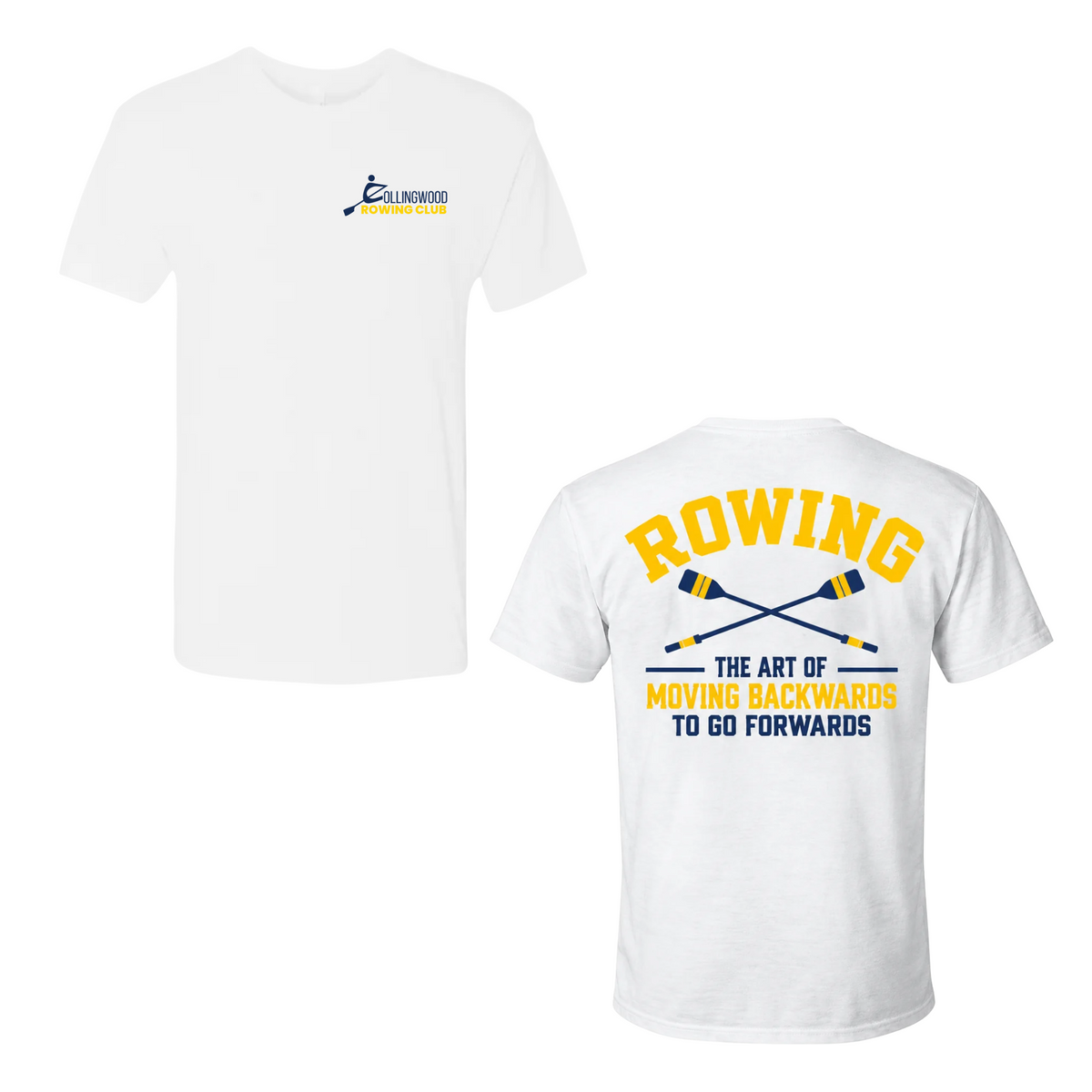 Collingwood Rowing Club – The Art of Moving Backwards T-Shirt - White