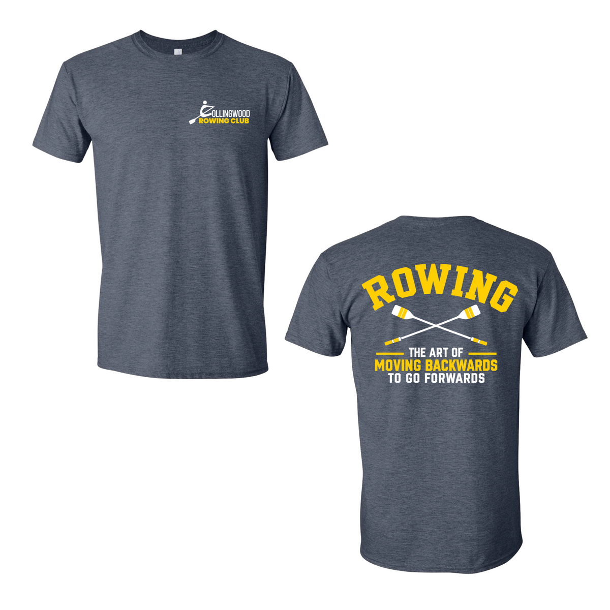 Collingwood Rowing Club – The Art of Moving Backwards T-Shirt - Heather Navy