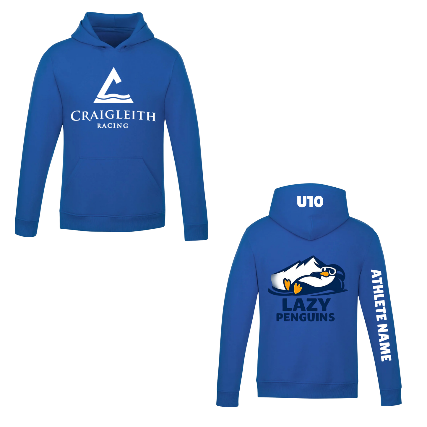 U10 Craigleith Lazy Penguins Hooded Sweatshirt - Royal Blue