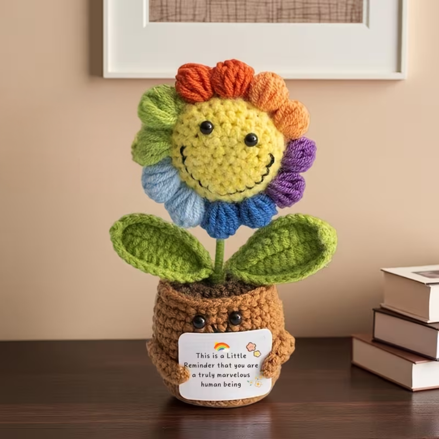Emotional Support Plant - Rainbow Flower Pot
