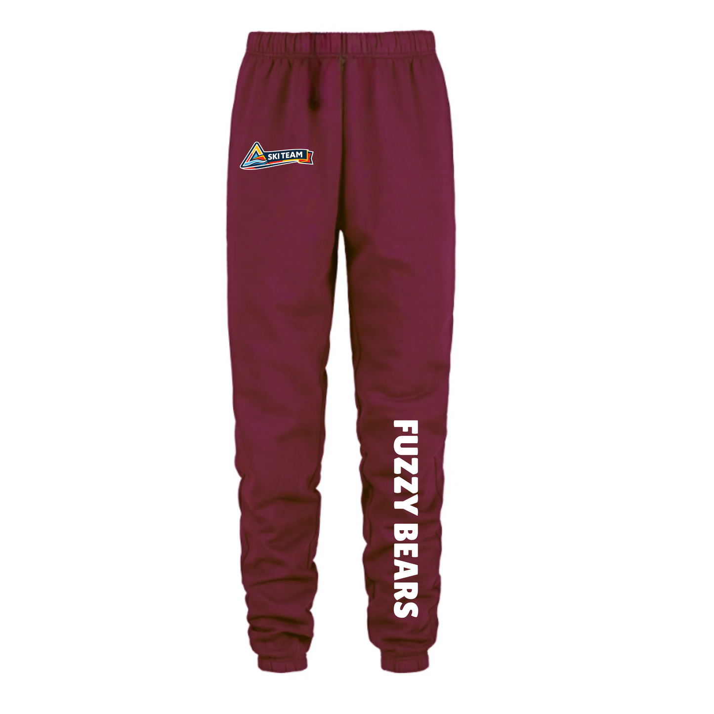 Craigleith Fuzzy Bears Joggers - Burgundy /Ski Team Logo