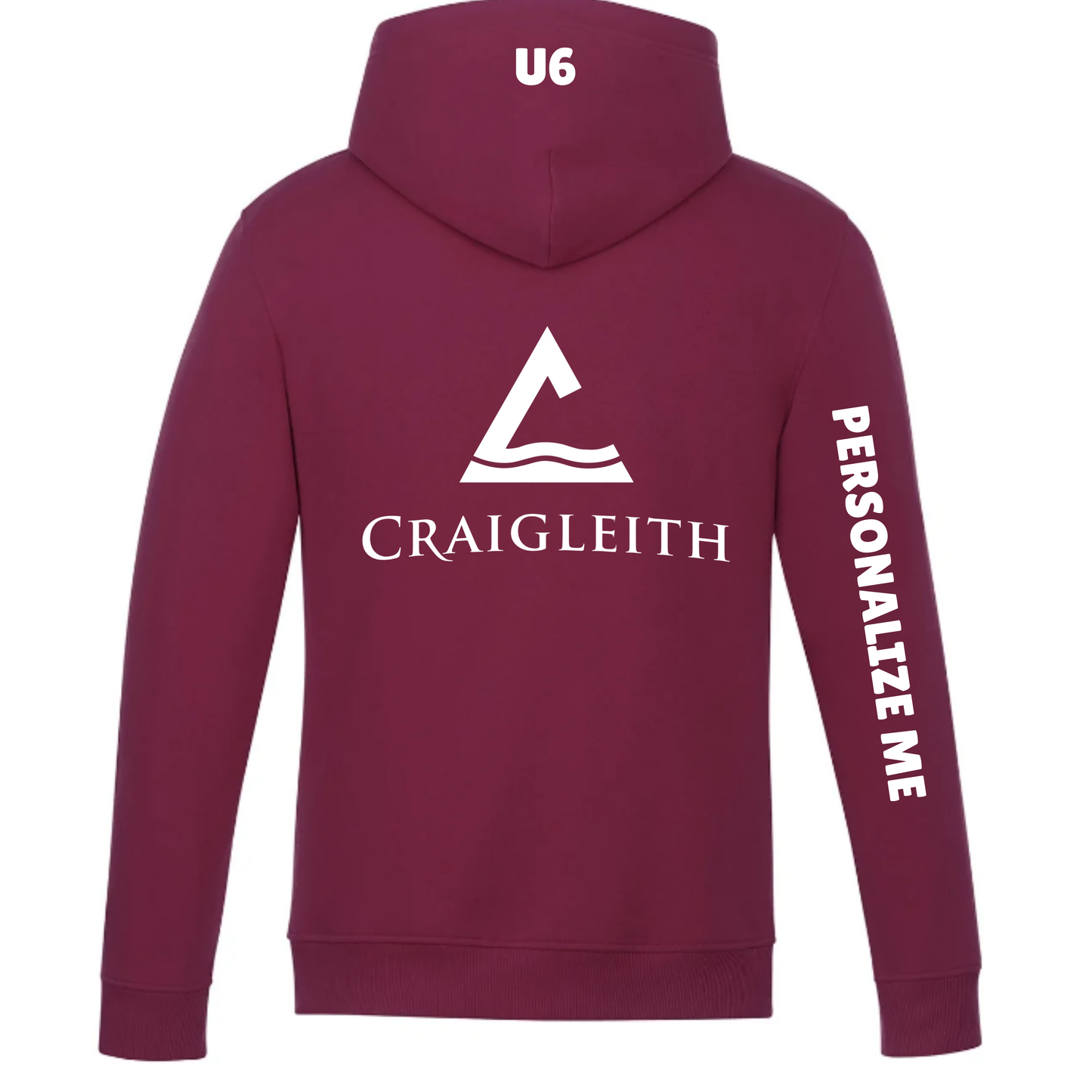 Craigleith U6 Fuzzy Bears Hooded Sweatshirt - Burgundy / Large Logo