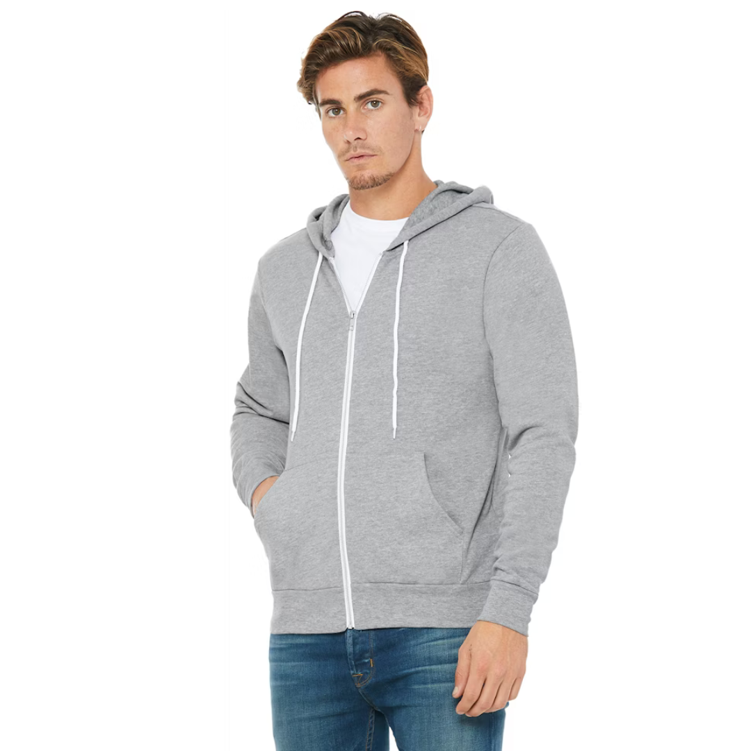 Forever Run Wild -  Unisex Full-Zip Hoodie - Athletic Heather Grey