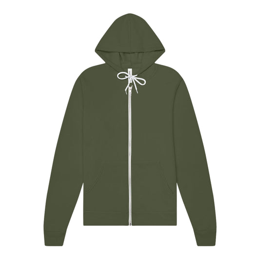 Forever Run Wild -  Unisex Full-Zip Hoodie - Military Green