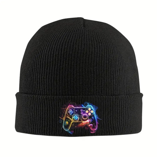 Funky Video Game Controller Black Beanie Hat