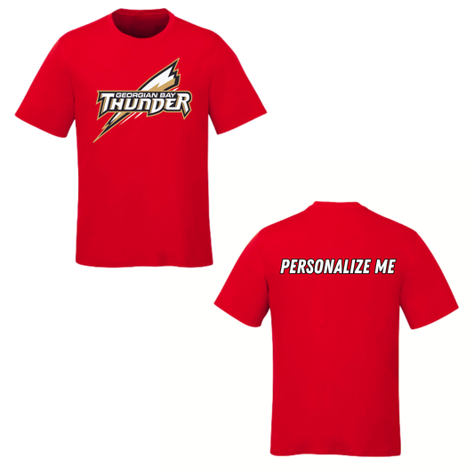 Georgian Bay Thunder Oversize Logo T-Shirt - Red / Optional Personalization