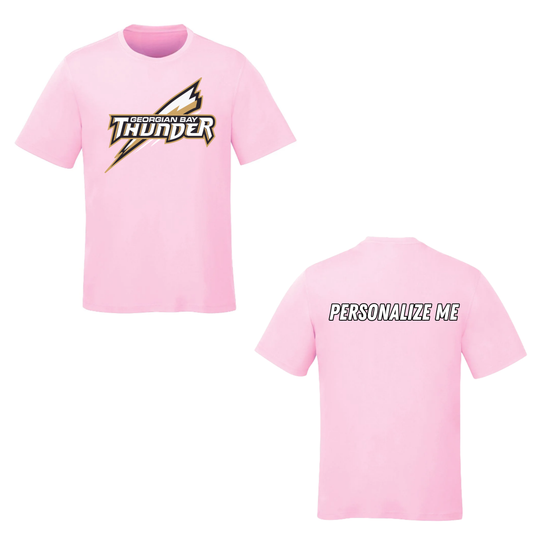 Georgian Bay Thunder Oversize Logo T-Shirt - Light Pink / Optional Personalization