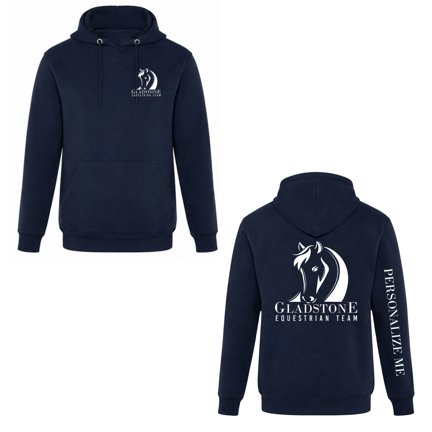 Gladstone Equestrian - Personalized Hooded Sweatshirt - Navy