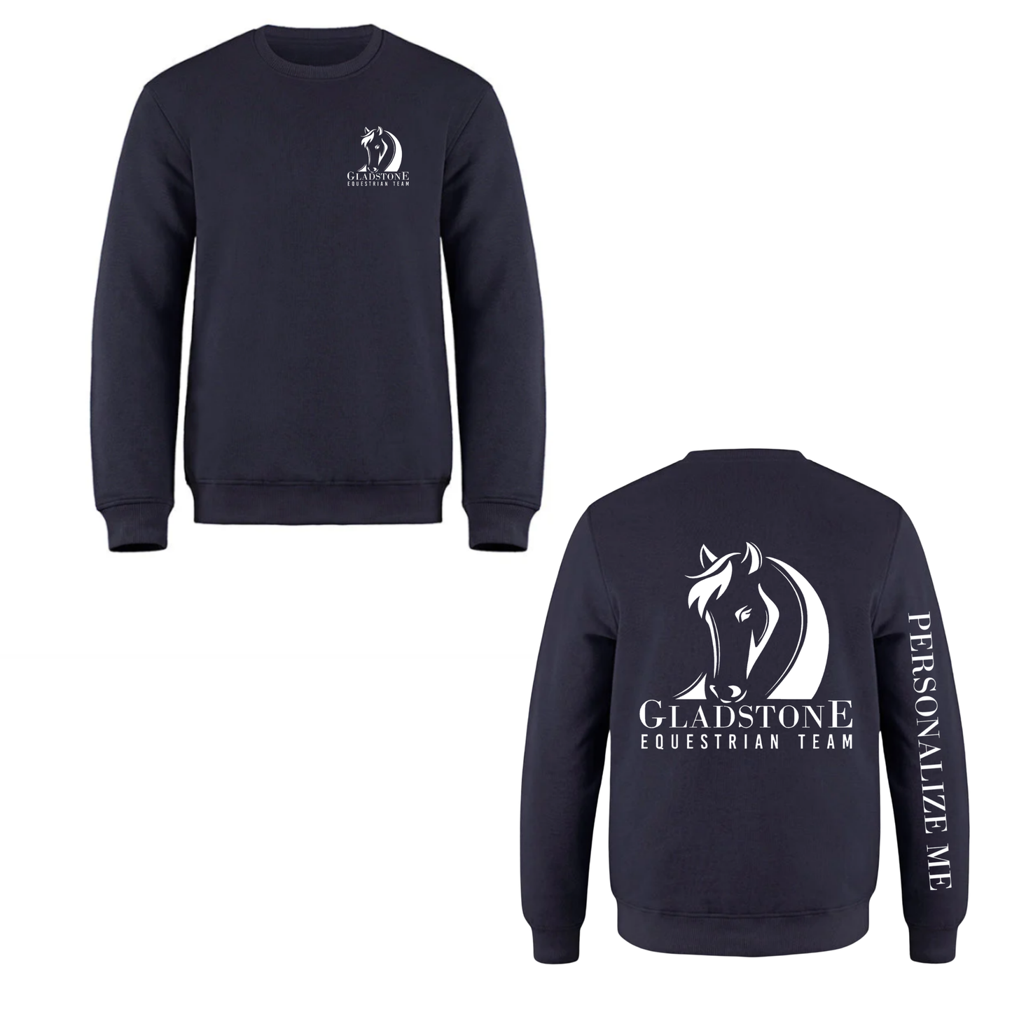 Gladstone Equestrian - Personalized Crewneck Sweatshirt - Navy