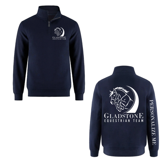 Gladstone Equestrian - Personalized Quarter-Zip Sweatshirt - Navy