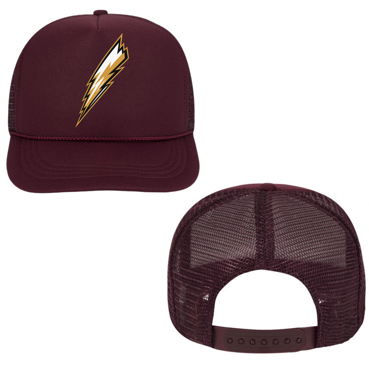 Georgian Bay Thunder Bolt Mesh Back Trucker Hat – Youth & Adult / Maroon