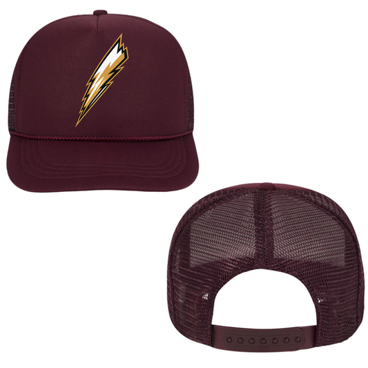 Georgian Bay Thunder Bolt Mesh Back Trucker Hat – Youth & Adult / Maroon