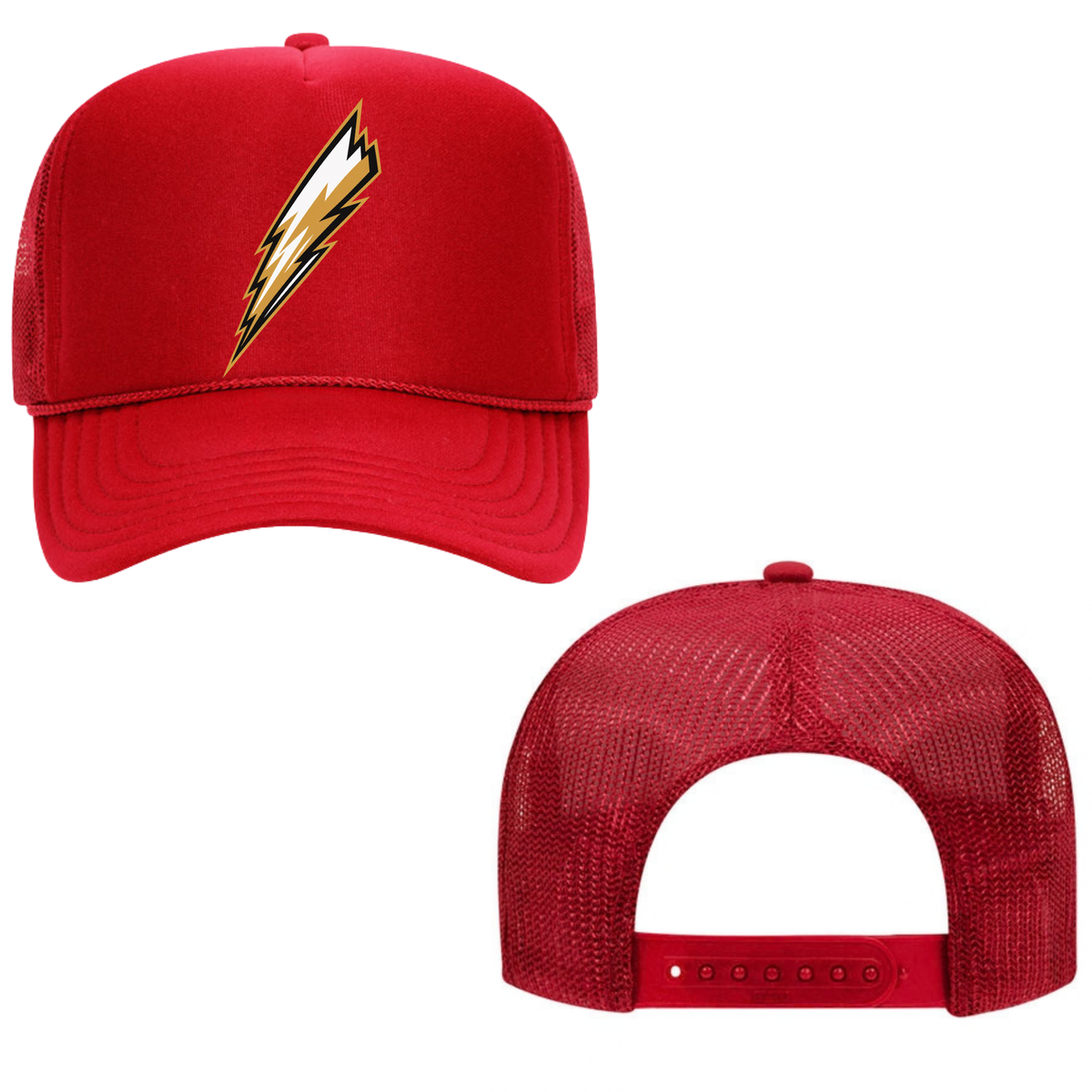 Georgian Bay Thunder Bolt Mesh Back Trucker Hat – Youth & Adult / Red
