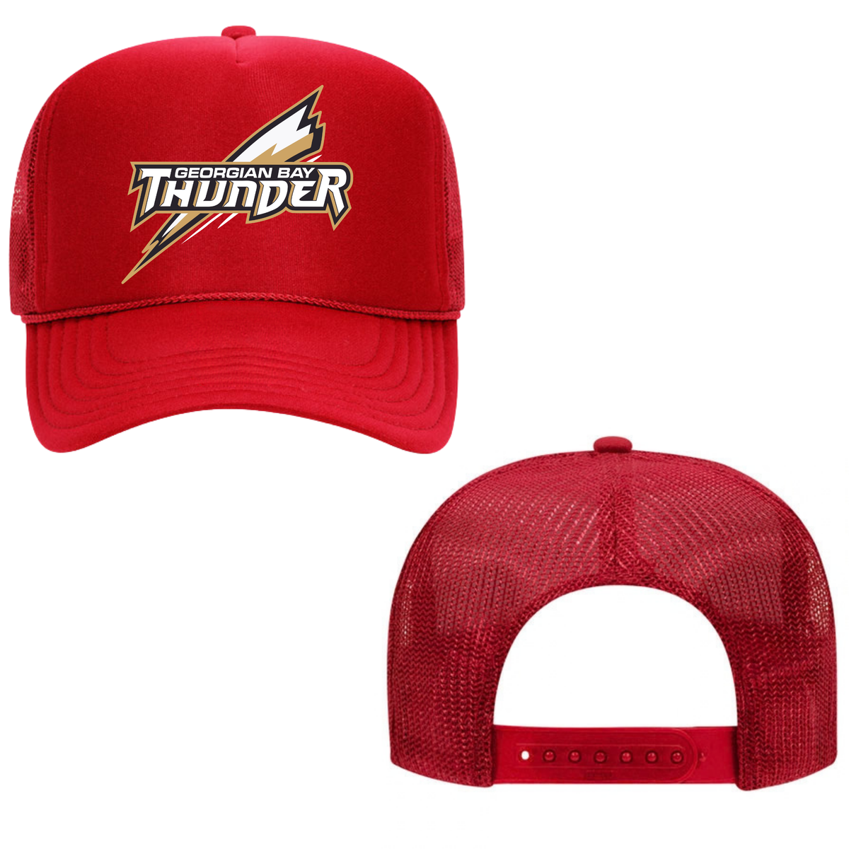 Georgian Bay Thunder Mesh Back Trucker Hat – Youth & Adult / Red