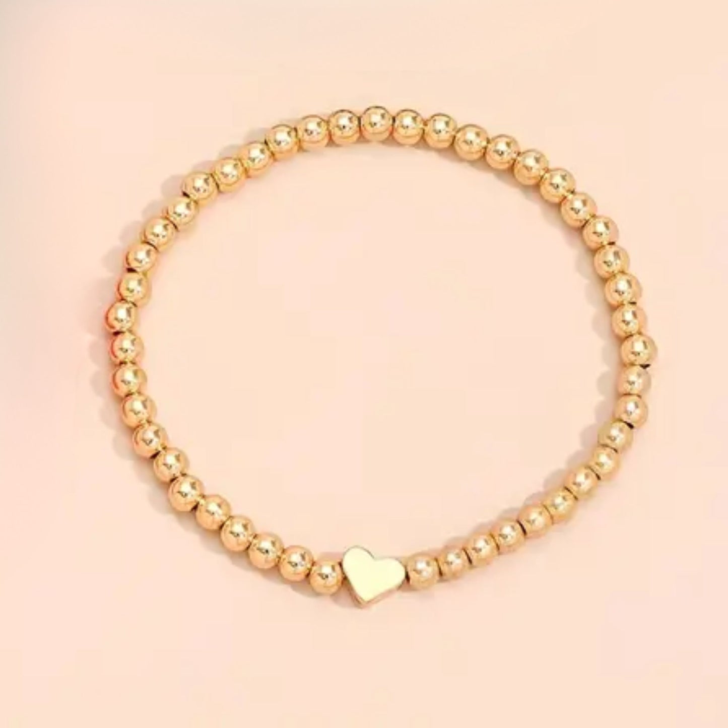 Gold Heart Beaded Friendship Bracelets