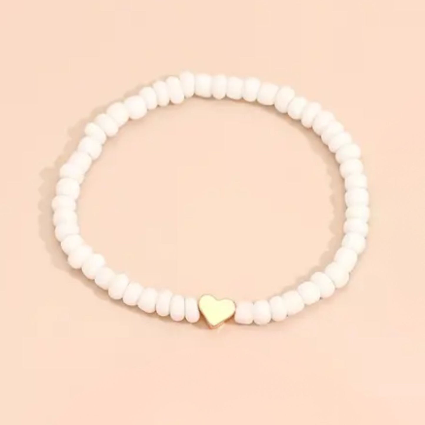 Gold Heart Beaded Friendship Bracelets