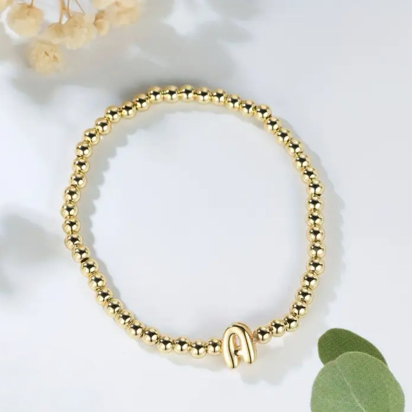 Golden Bubble Letter Bracelet