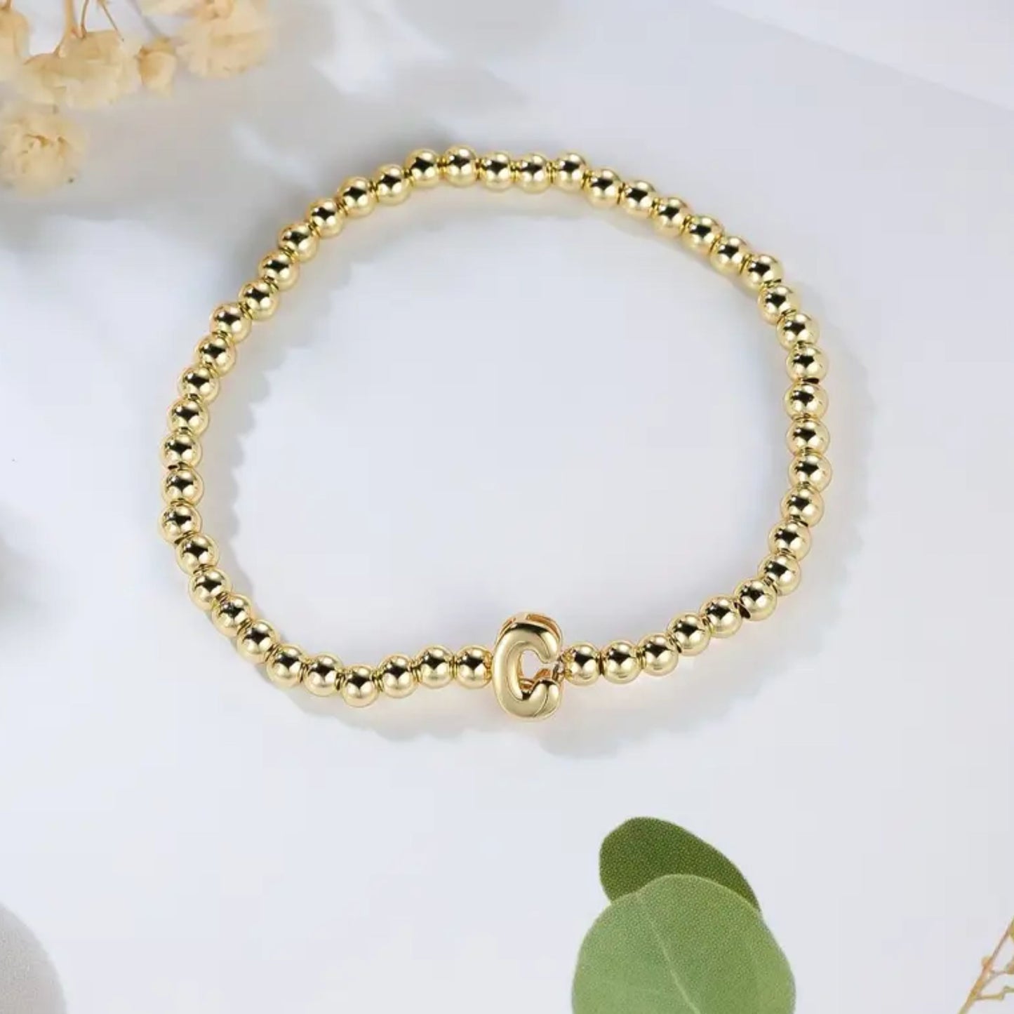 Golden Bubble Letter Bracelet