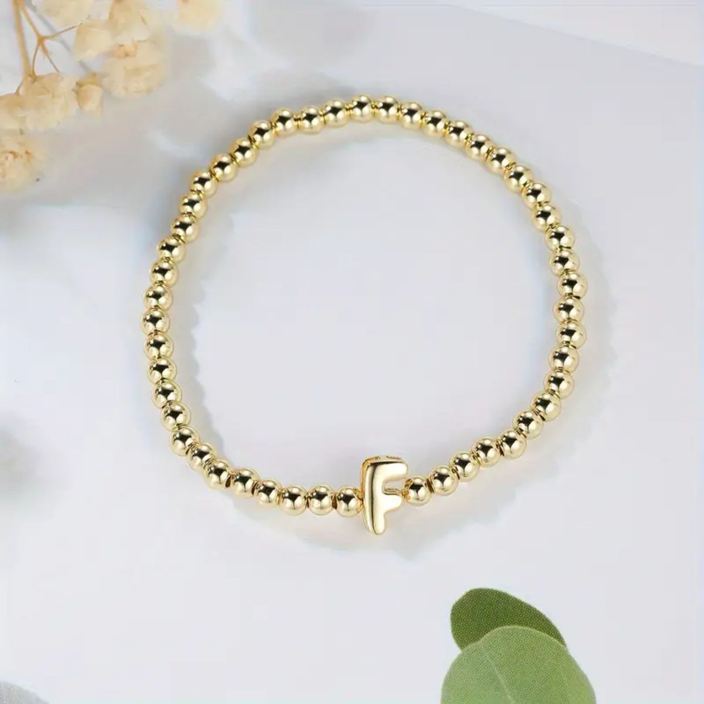 Golden Bubble Letter Bracelet