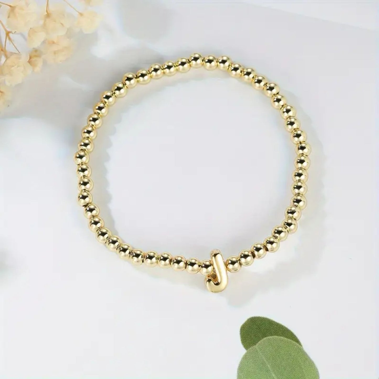 Golden Bubble Letter Bracelet