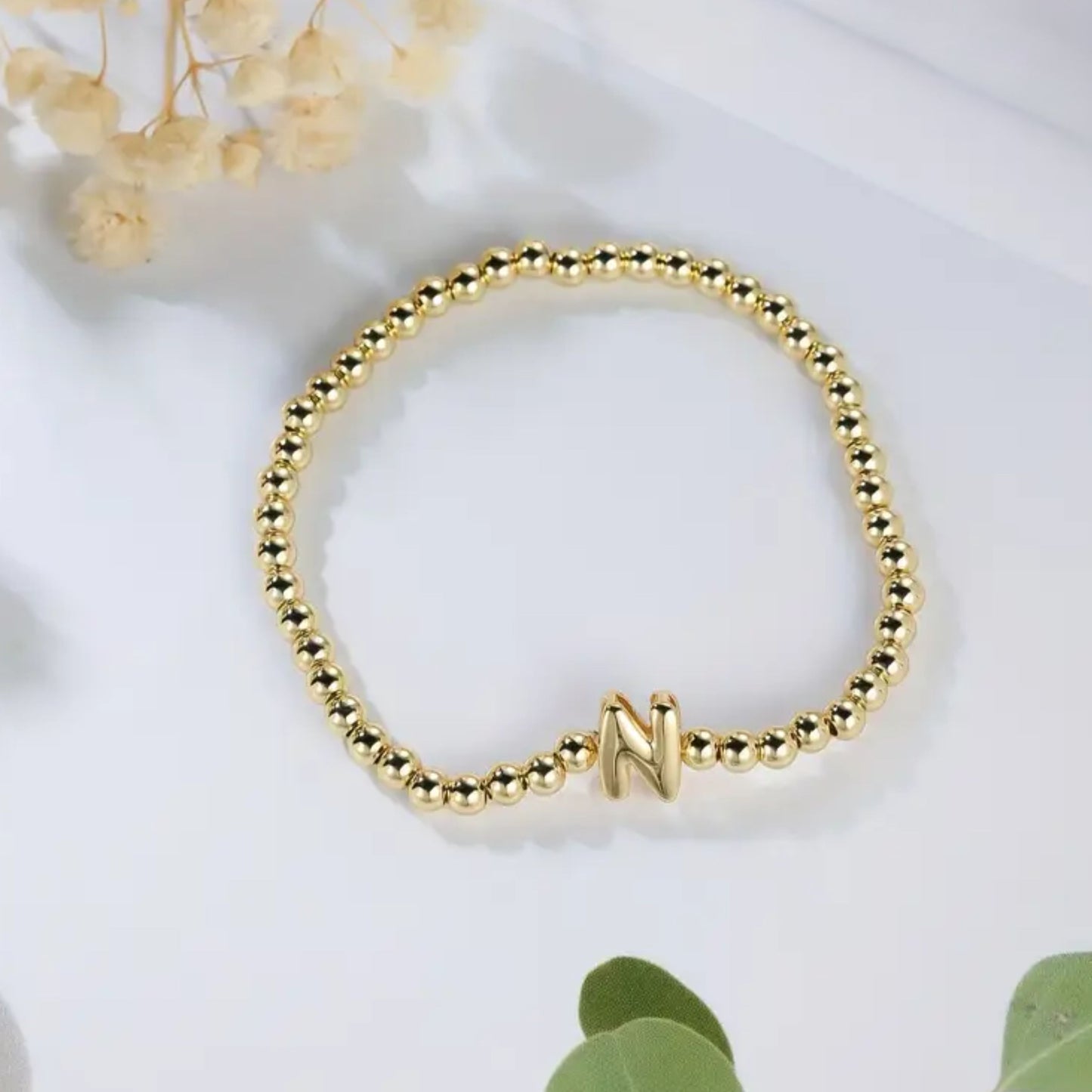 Golden Bubble Letter Bracelet