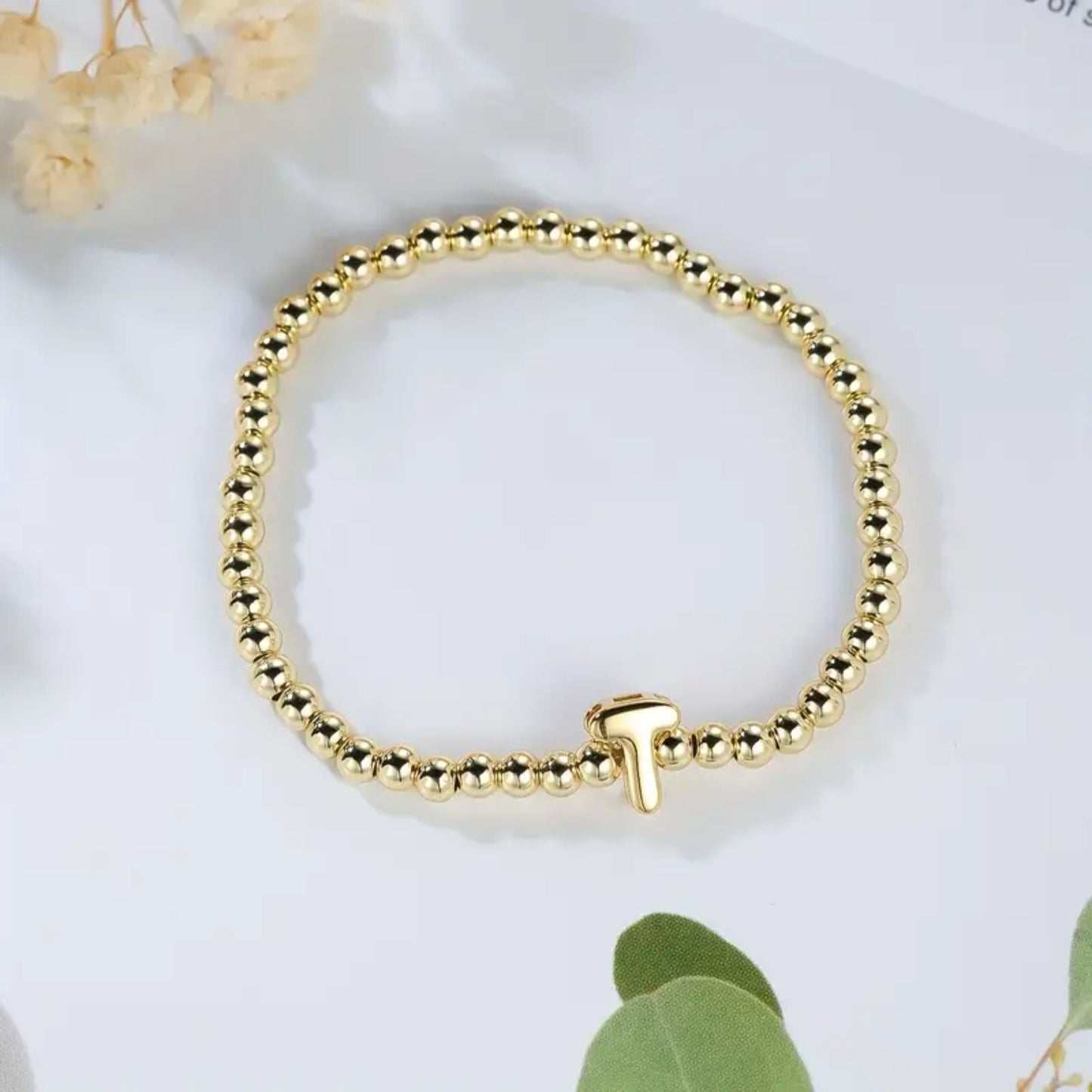 Golden Bubble Letter Bracelet