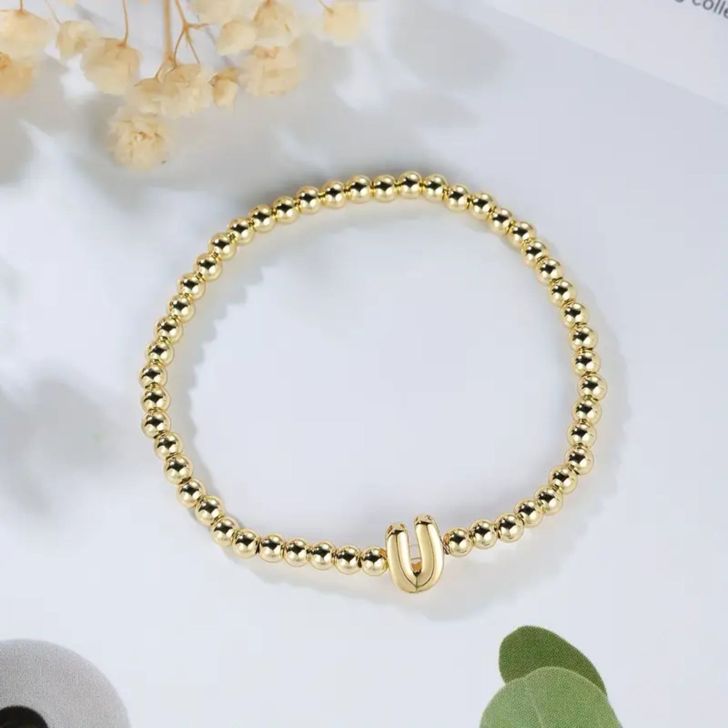 Golden Bubble Letter Bracelet