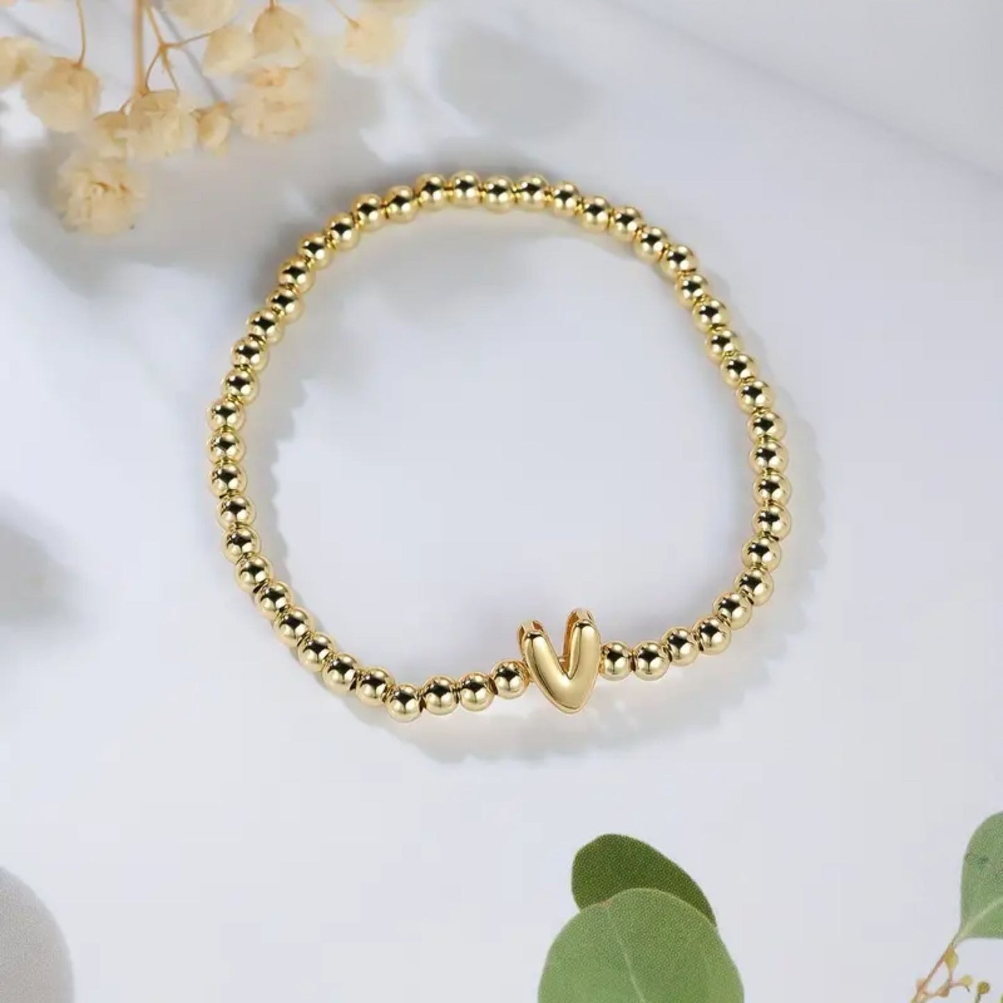 Golden Bubble Letter Bracelet