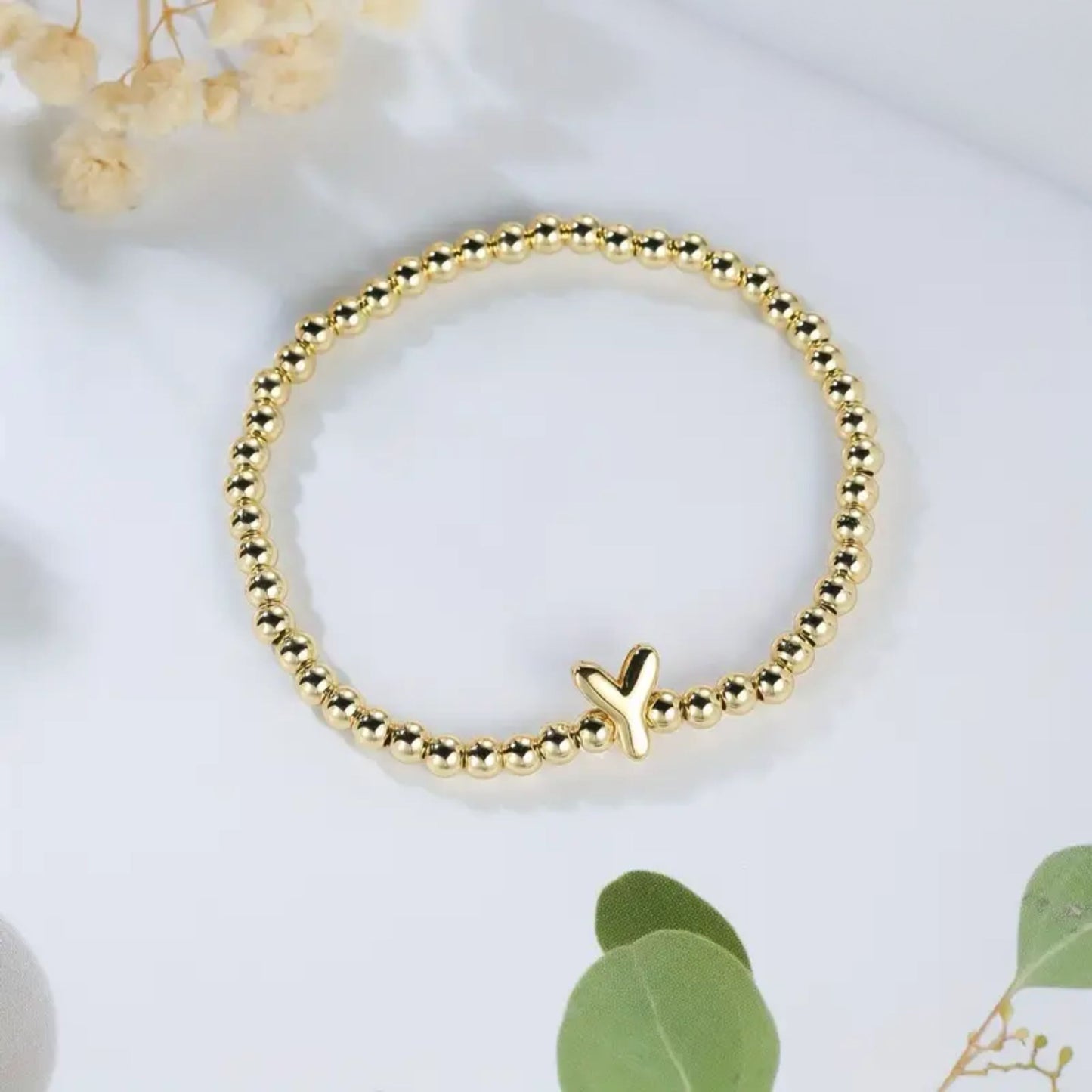 Golden Bubble Letter Bracelet